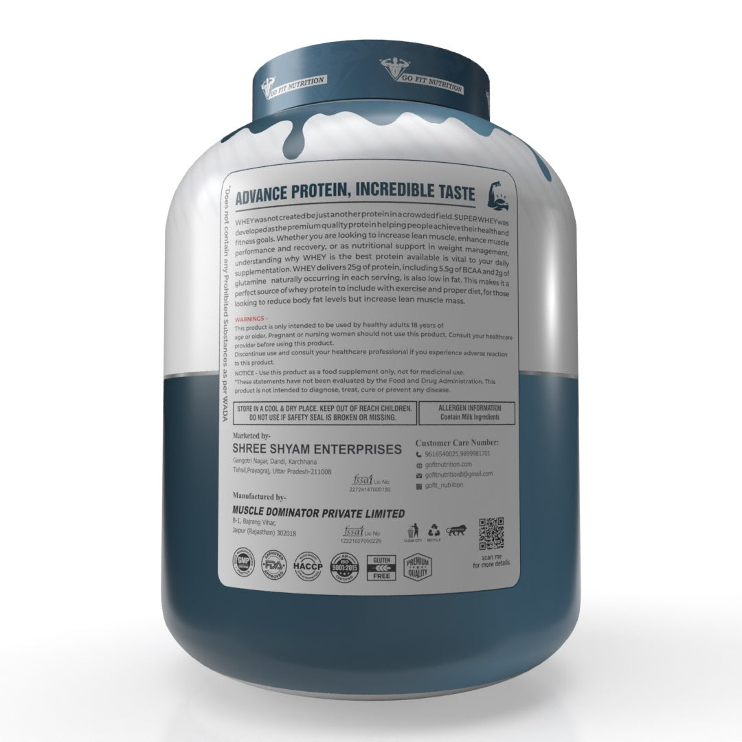 Pure Whey Protein ( Rich Chocolate, 2kg/4.4lbs) | 24g Protein | Isolate & Concentrate Blend | With Added DigeZyme For Better Absorption