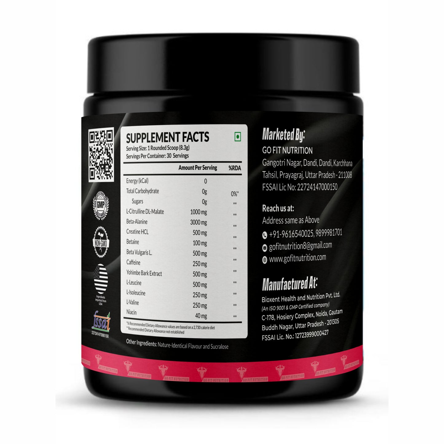 Hyper X Pre Workout (Fruit Punch, 30 Servings, 250G)| 250Mg Caffeine, 500Mg Yohimbe Bark Extract, 3000Mg Beta Alanine, 1000Mg Citrulline Powder