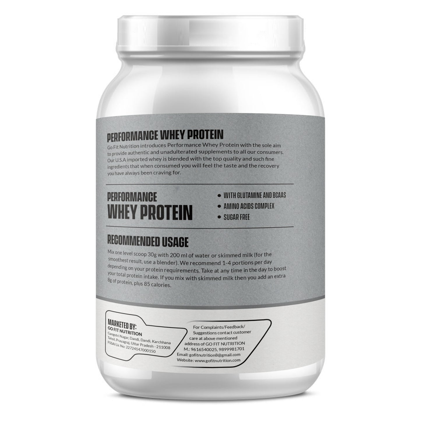 Performance Whey Protein Concentrate with Digestive Enzymes - 24g Protein, 6g BCAA, 5g Glutamine - (Kesar Kaju Pista, 1kg / 2.2lb - 33 Servings)