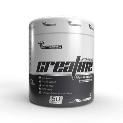 Go Fit Nutrition Micronized Creatine Monohydrate (Unflavored, 150g / 0.33lb, 50 Servings)