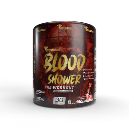 Go Fit Nutrition Blood Shower Pre-Workout Energy Drink (Watermelon Fusion - 180g, 30 Servings)