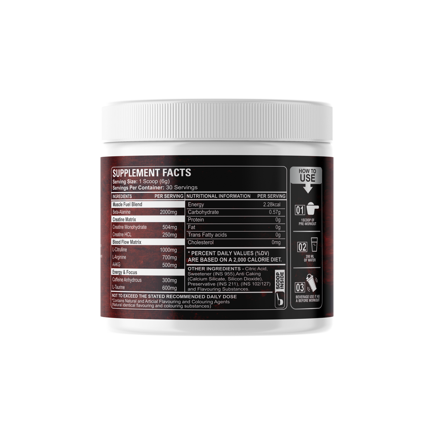 Go Fit Nutrition Blood Shower Pre-Workout Energy Drink (Midnight Cola - 180g, 30 Servings)