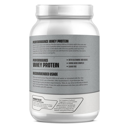 Performance Whey Protein Concentrate with Digestive Enzymes - 24g Protein, 6g BCAA, 5g Glutamine - (Kesar Kaju Pista, 1kg / 2.2lb - 33 Servings)